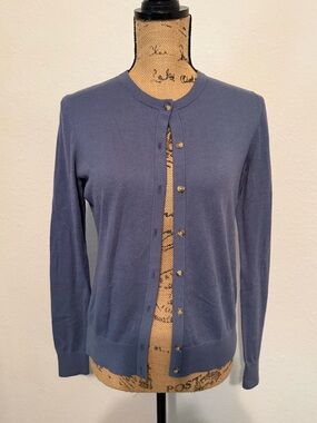 Ann Taylor Blue button up cardigan medium